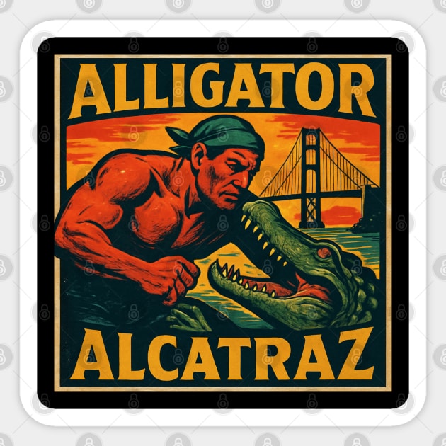 Alligator-alcatraz Sticker by Creatifly Graphic Tees